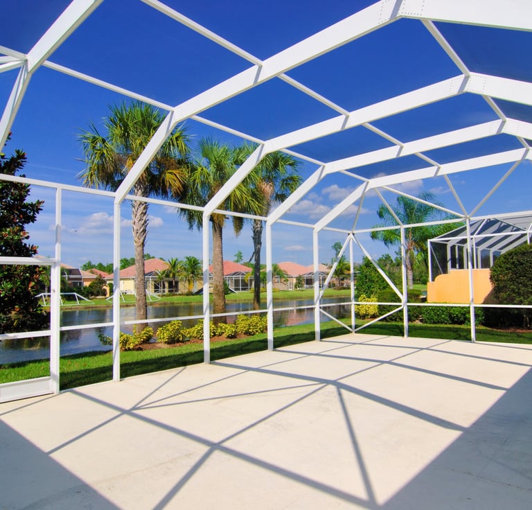 screened concrete patio in St. Petersburg Florida