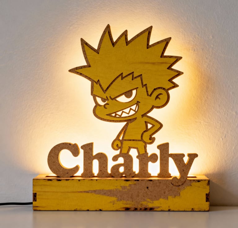 Lampara personalizada en MDF