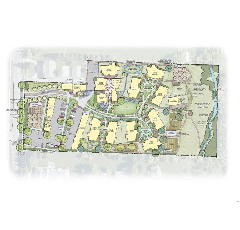 a plan of a residential development in a residential area