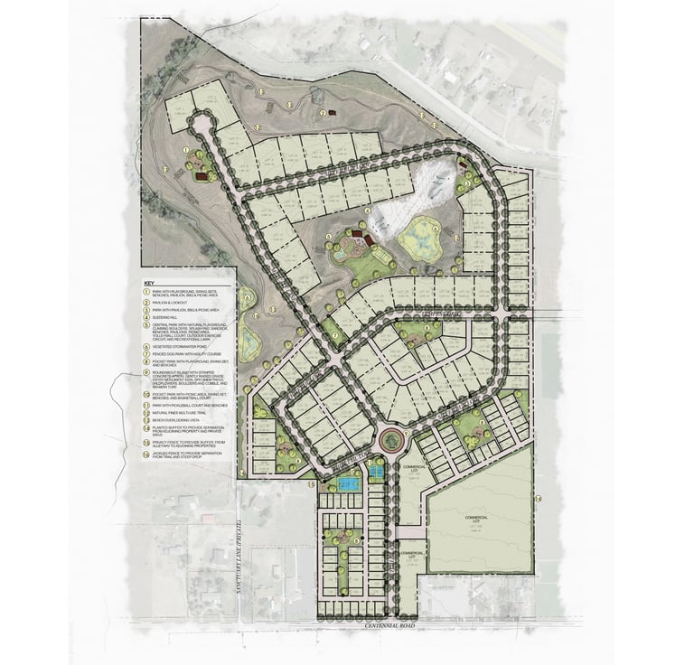 a plan for a residential development in a residential area