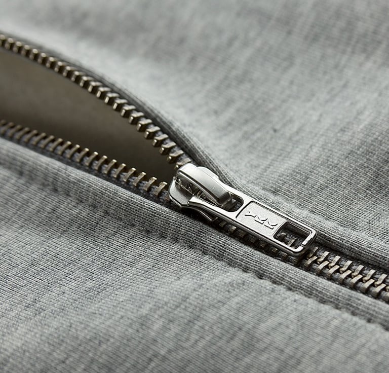 close up of a zip