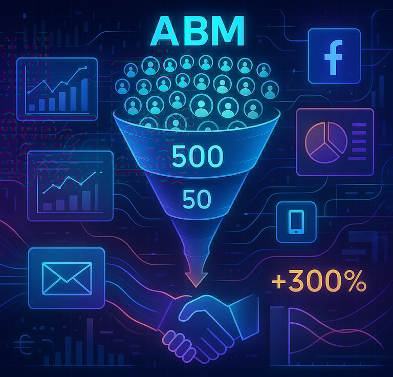 Target account list and campaign dashboard used in account-based marketing.