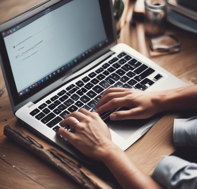A tidy, modern home office setup with turquoise and silver accents reflecting the brand colors.