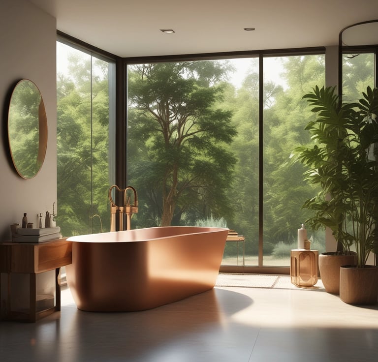 A store display featuring a variety of ornate metal objects, including large, intricately designed vases, and vintage-style gramophones with brass horns. The shelves are filled with a range of shiny and decorative items, including tea pots and other decorative vessels, reflecting a classical and traditional craftsmanship style.