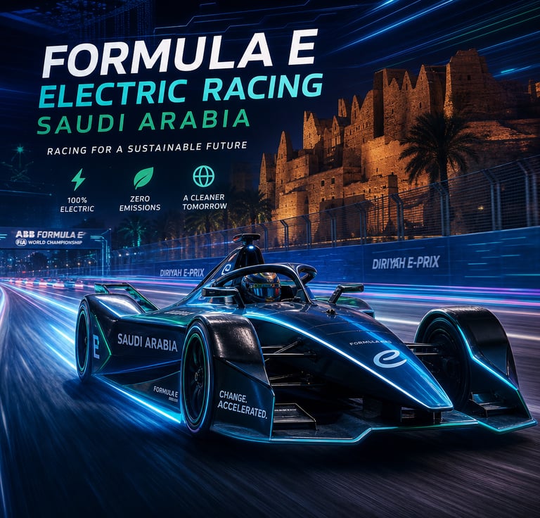 Formula E electric racing in Saudi Arabia event سباق فورمولا إي السعودية