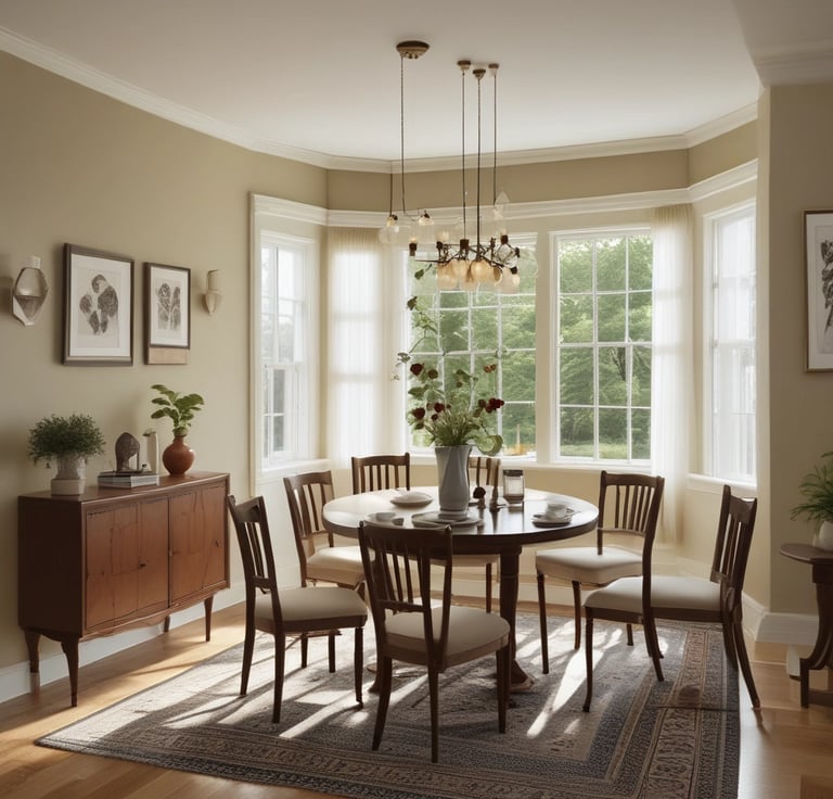 Modern kitchen area with clean lines and pink decorative touches.