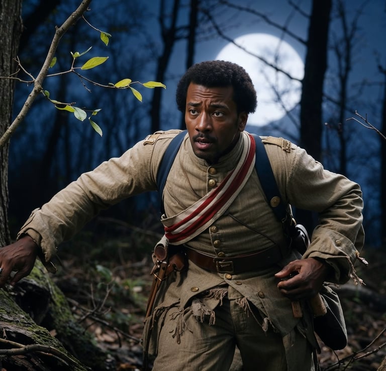 Private George Escaping imprisonment after the battle at Fort Wagner