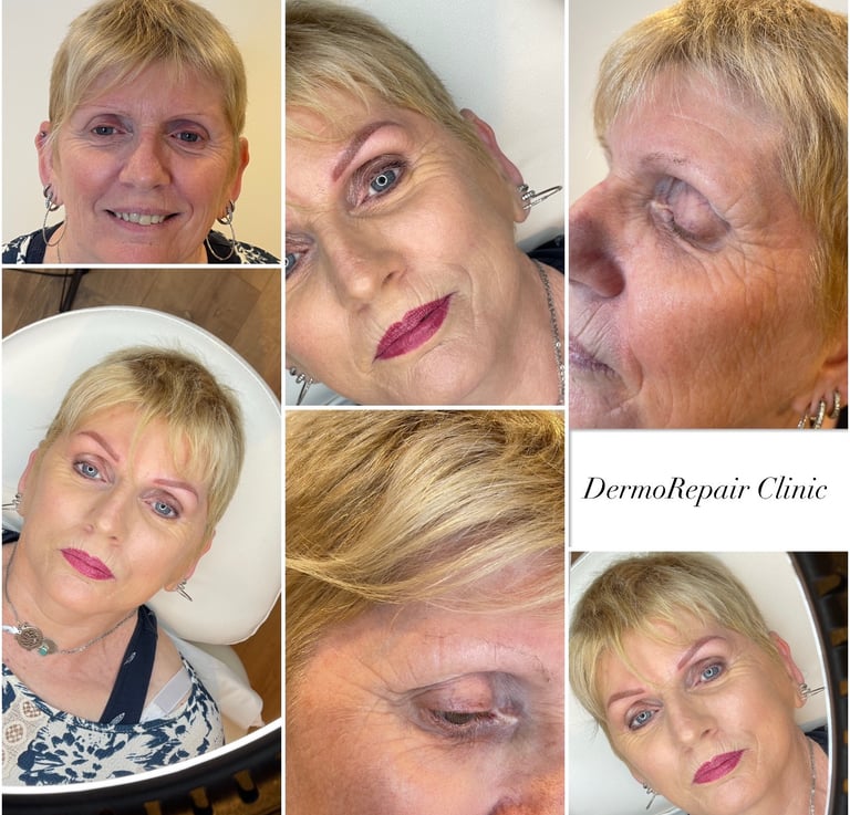 Avant et aprés dermopigmenetation sourcils femme Sedan Ardennes 08 