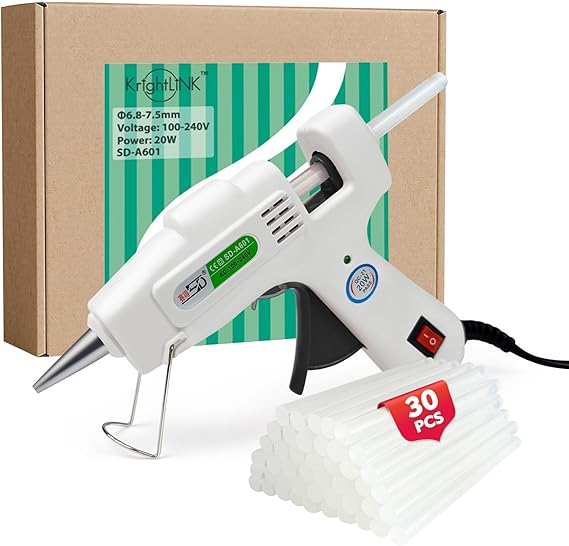 Mini hot glue gun with 30 glue sticks for DIY crafts, school projects, and home repairs