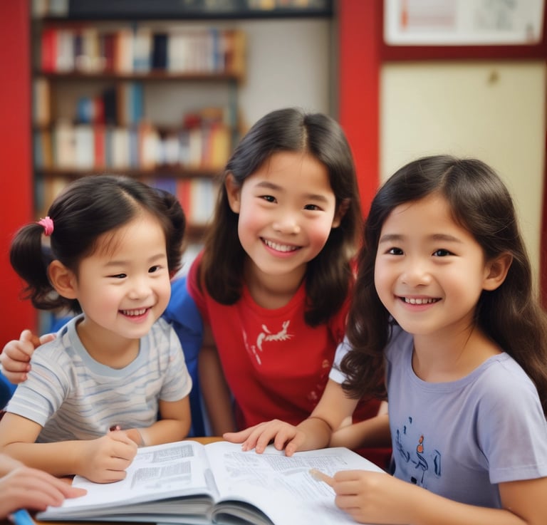 A traditional Chinese building with a red and yellow signboard displaying large Chinese characters and phone numbers. The structure features tiled roofing and grey brick walls. In front of the entrance, there are several red lanterns and door banners with Chinese calligraphy. A garden with blooming flowers and wooden fencing adorns the foreground.