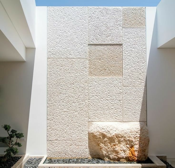 White limestone bush hammer