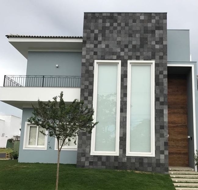 black lava stone wall