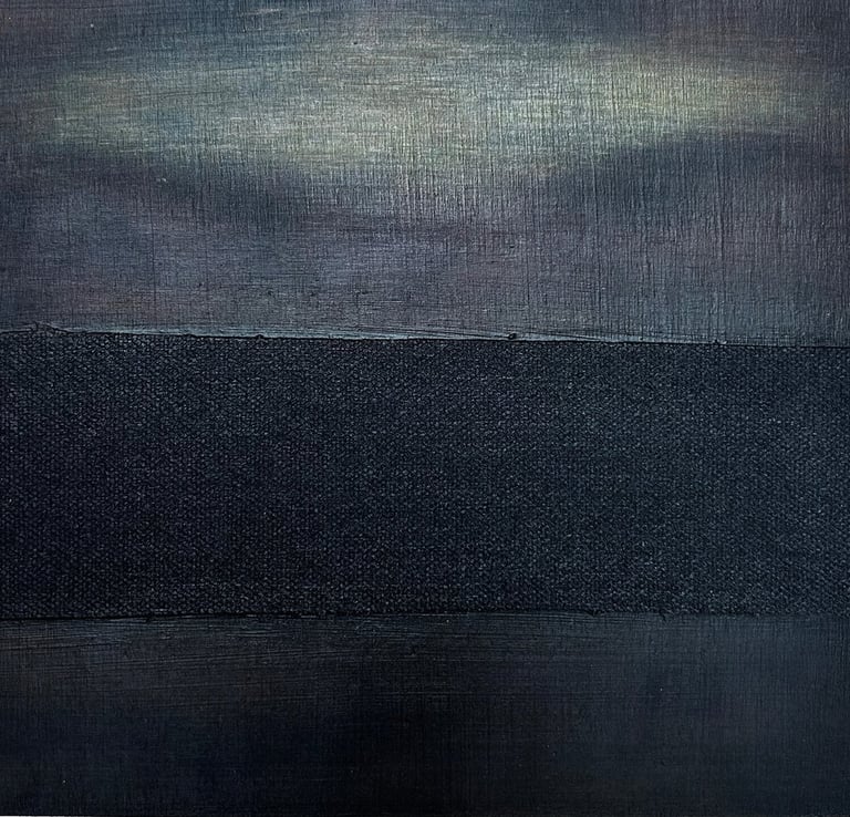 Mixed media abstract art. Landscape abstract. Laurence Moracchini Ditchling Studio.