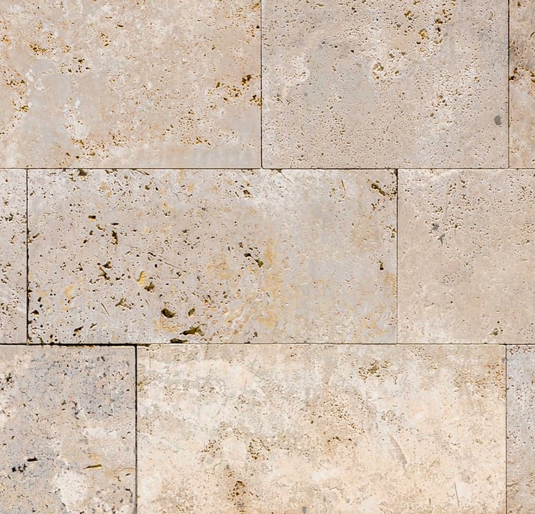 Cegiełka z trawertynu, cegła z kamienia naturalnego, włoski trawertyn