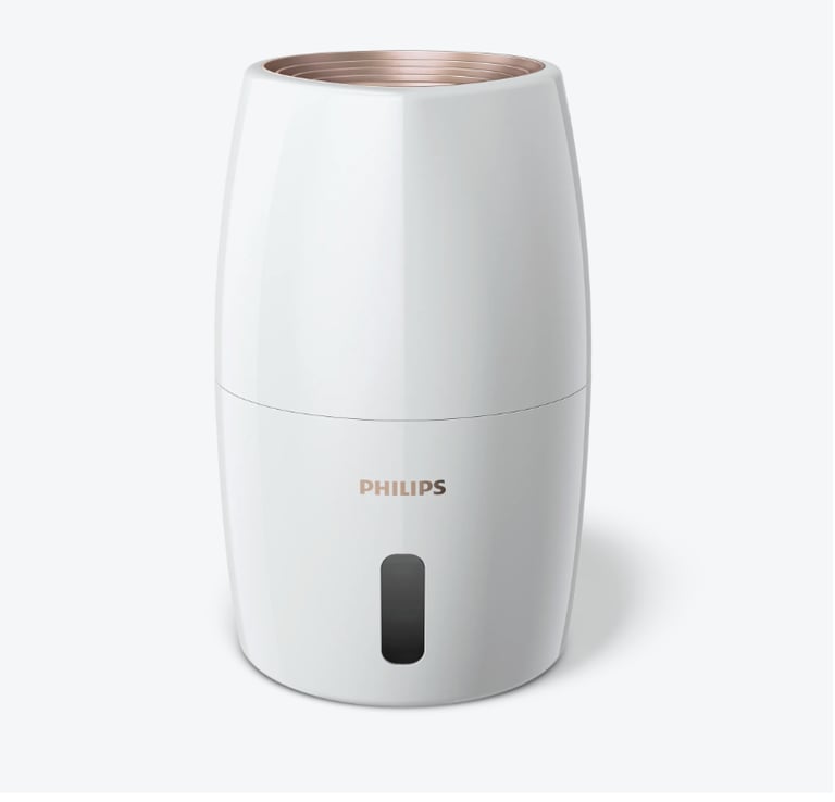 Philips 2000 serie luchtbevochtiger HU2716/10 wit met koperen bovenkant