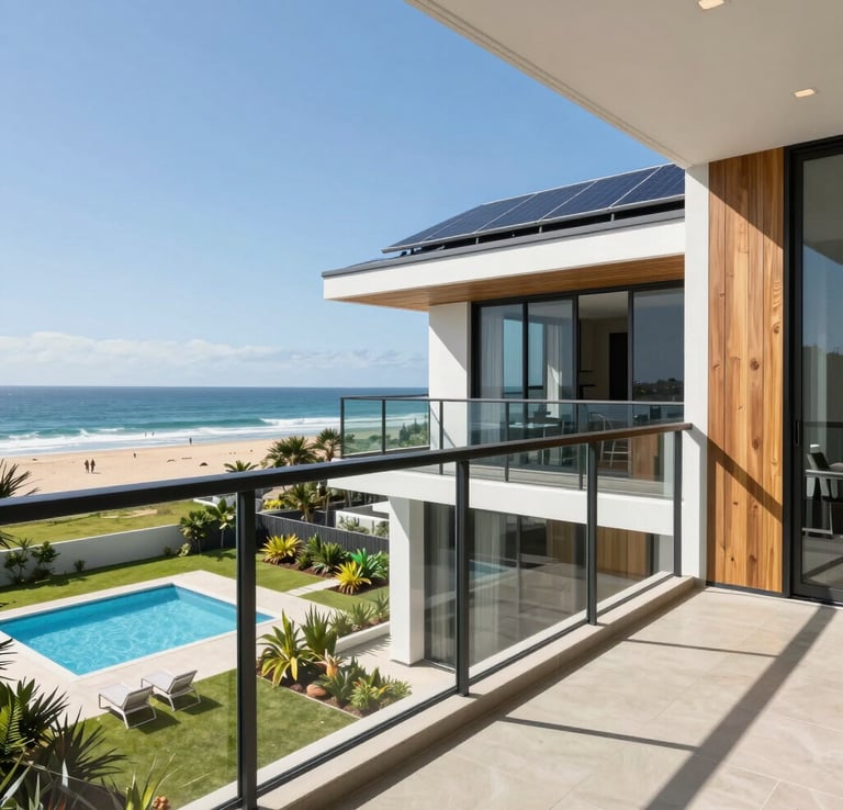 Interior of a spacious open-plan apartment with modern kitchen and natural light.