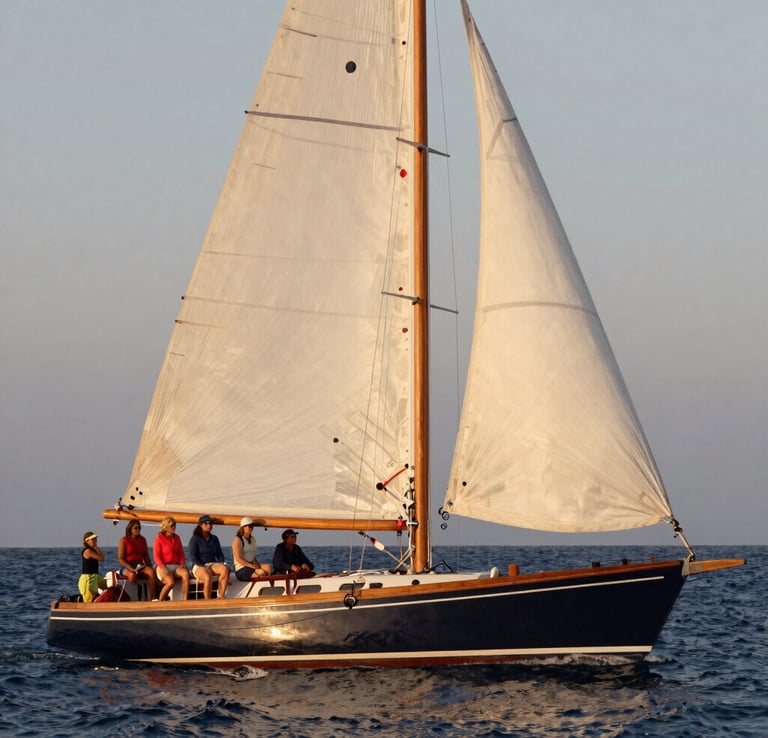 A moody landscape photograph of a dark charcoal lake at twilight, with deep slate mountains in the distance and a pale grey mist hovering over the water.