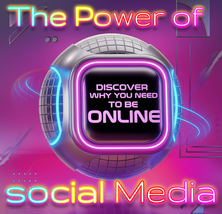 a digital image of a digital device with the words,'the power of social