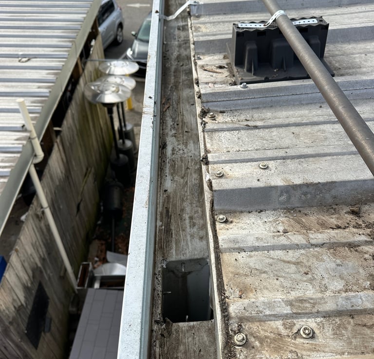 Commercial gutter cleaning