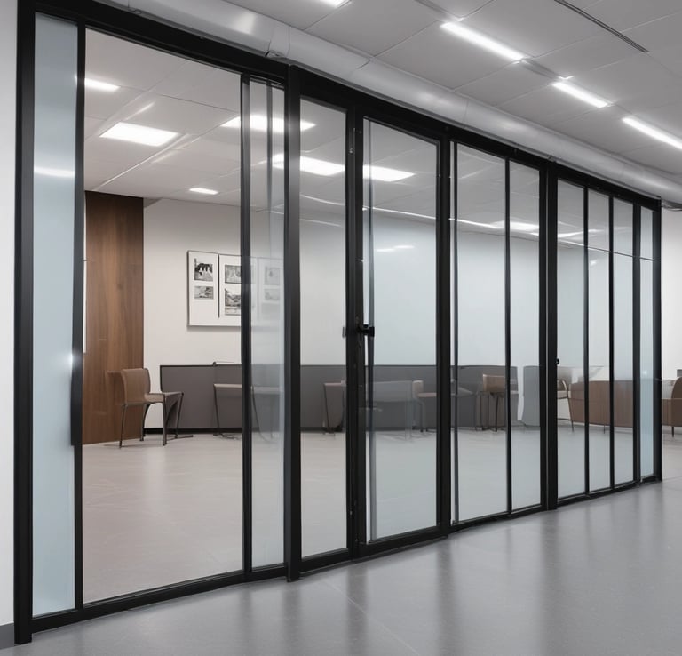 a man riding a skateboard down a street next to tall buildings