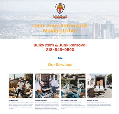 a website page for local moving company