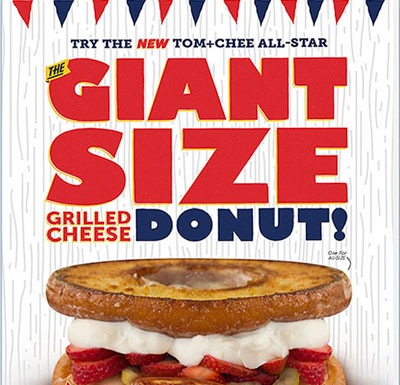 a giant size grilled cheese donut ad