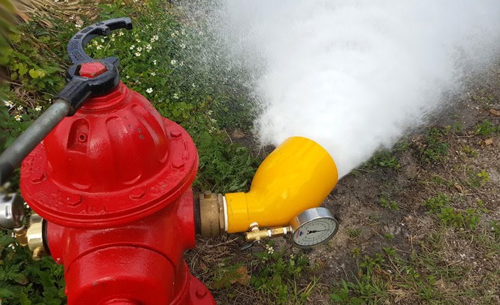 Fire hydrant flow testing where required to ensure proper water pressure 