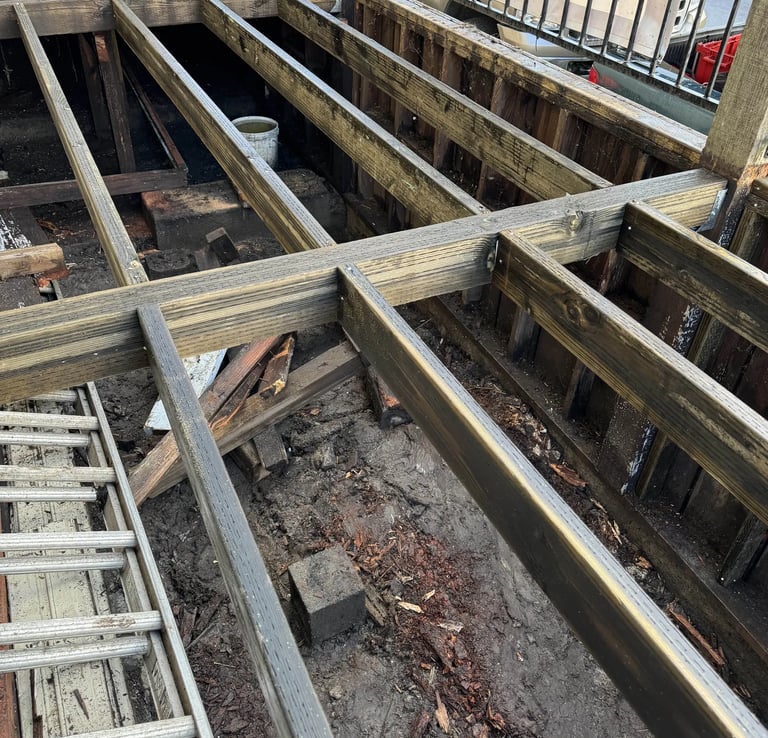 wooden deck frame renovation