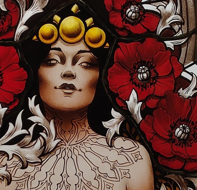 Salome, vitrail, gravure, peinture sur verre, gothique, femme, fleur, verre, artisanat, art