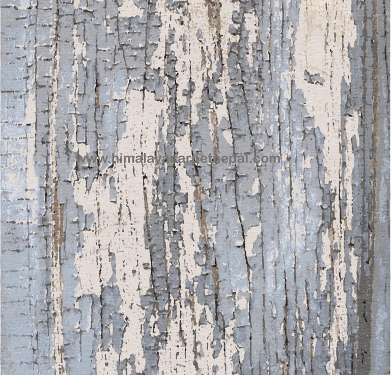 Custom Rugs - Gradient abstract hand-knotted rug with fluid organic design