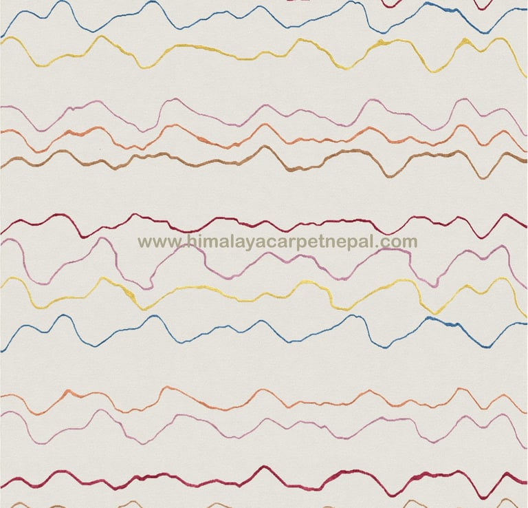 Custom Rugs - Modern Tibetan hand-knotted rug with geometric patterns and contemporary style