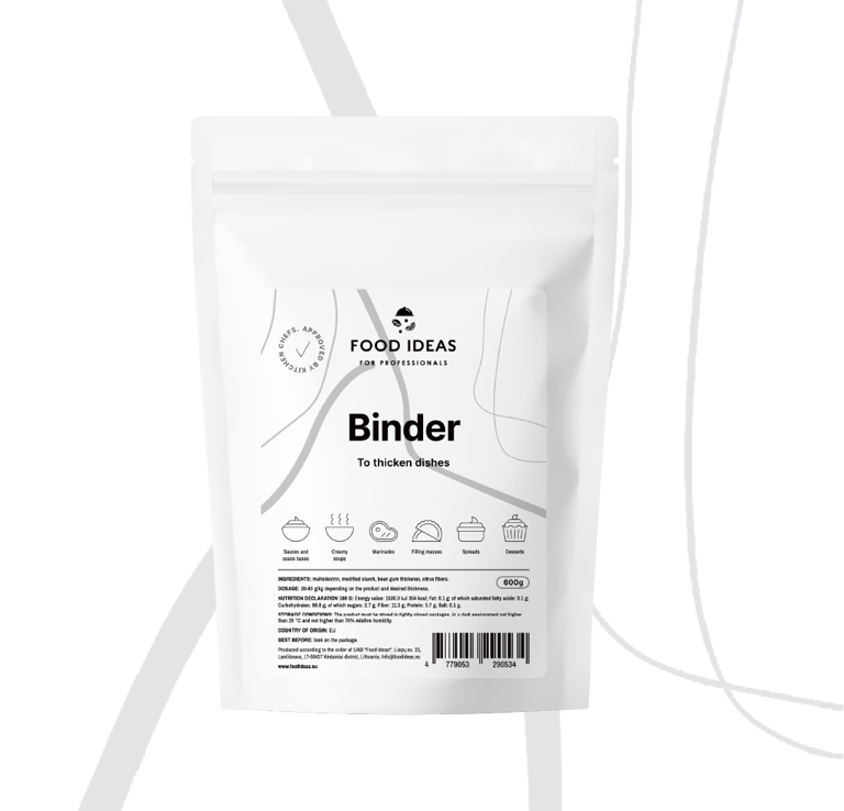 professional kitchen chefs, innovative food condiments, liquid binder, starch replacement