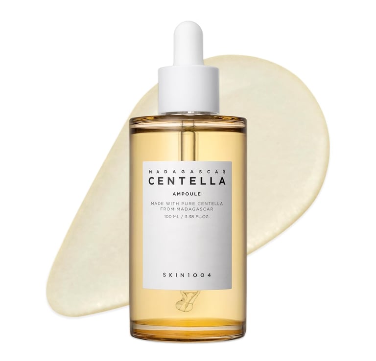 COSRX Advanced Snail 96 Mucin Power Essence and SKIN1004 Madagascar Centella Ampoule side-by-side sk
