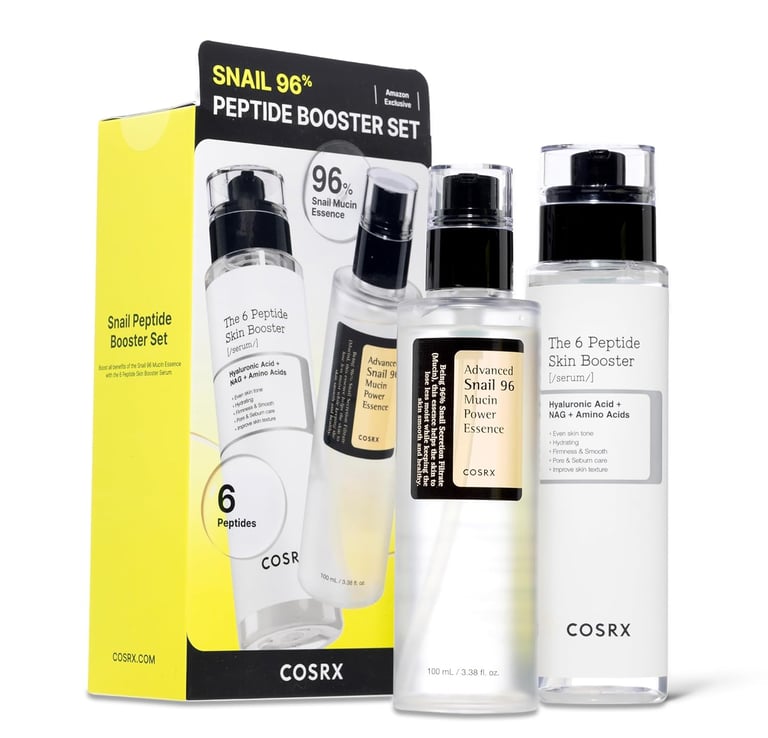 COSRX Advanced Snail 96 Mucin Power Essence and SKIN1004 Madagascar Centella Ampoule side-by-side sk