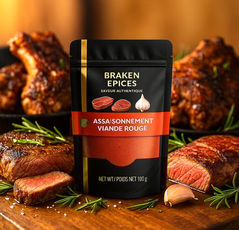 Braken Épices – Épices africaines pour viande rouge, goût camerounais authentique