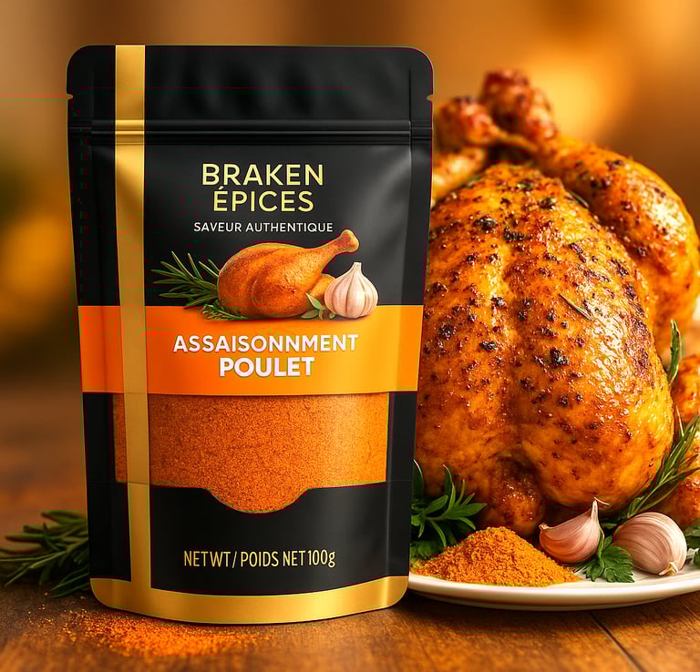 Braken Épices – Assaisonnement poulet africain bio, épices camerounaises naturelles