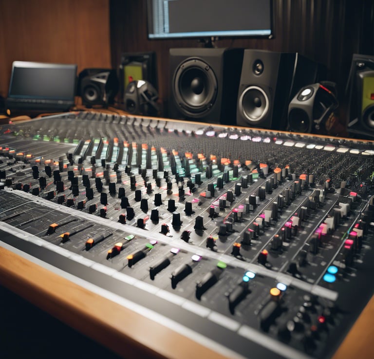 a sound board with a sound board and a monitor