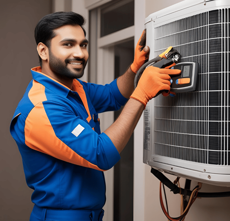 Technician performing AC repair service to ensure efficient cooling and long-term cost savings.