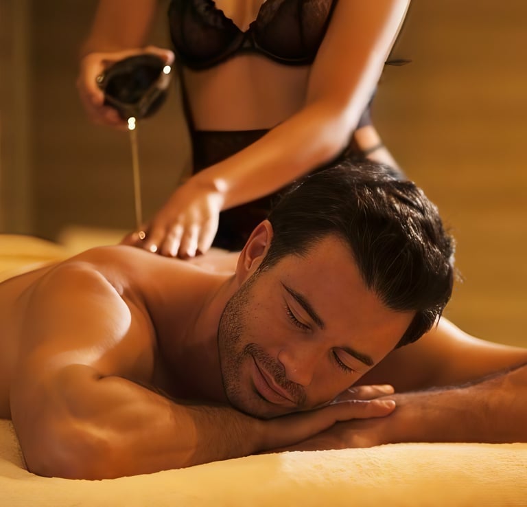 Nuru massage bed with fresh linens in Manila studio