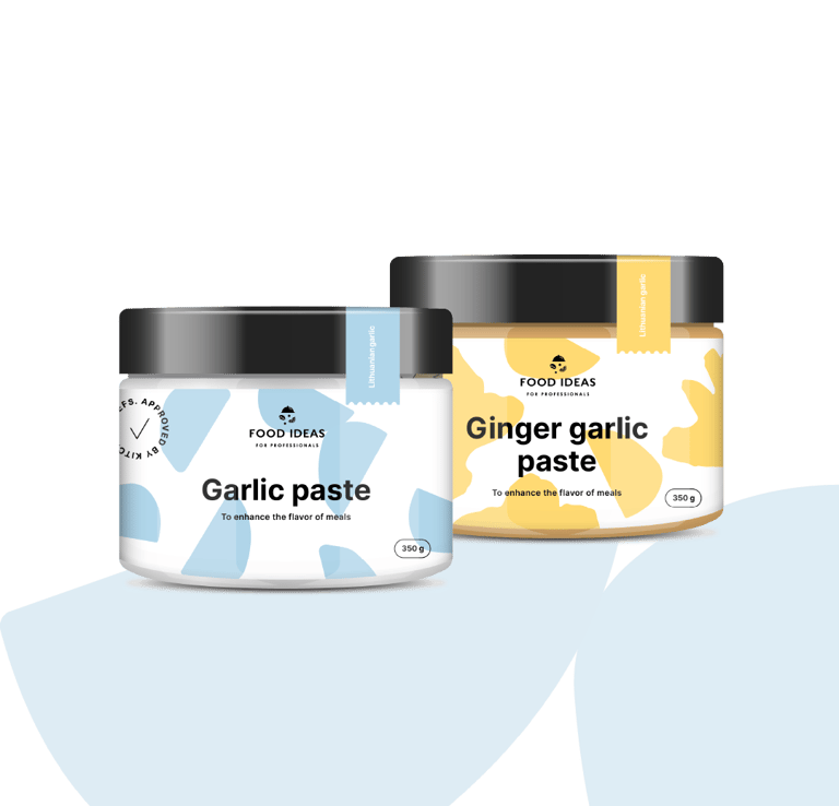 professional kitchen chefs, innovative food condiments, garlic paste, garlic spread