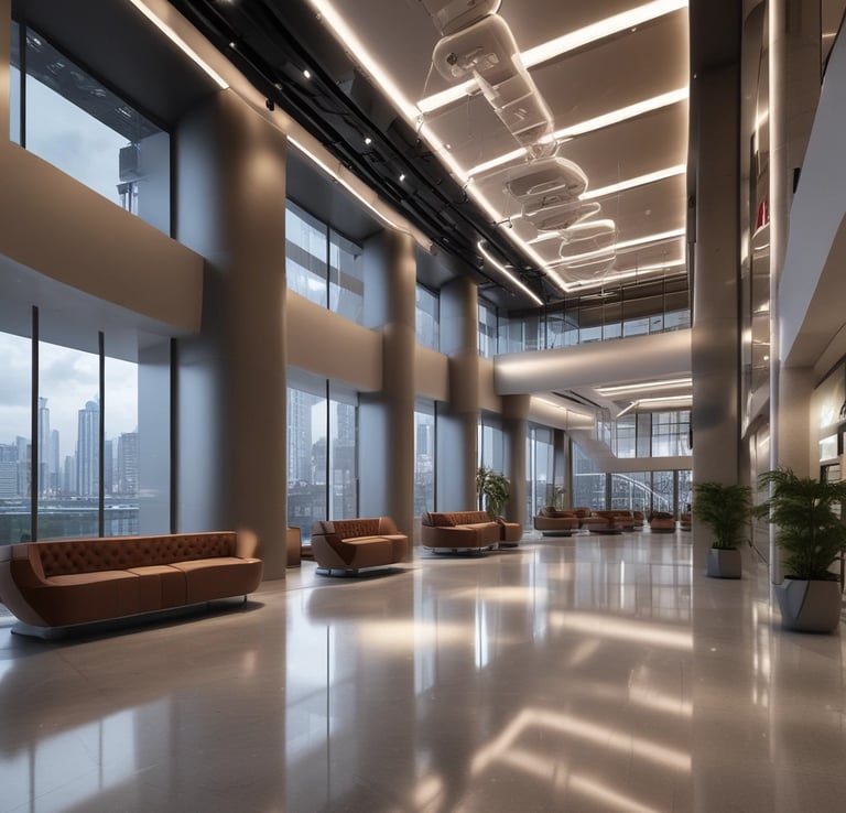 A sleek, contemporary mansion with infinity pool overlooking desert dunes.