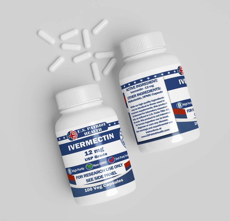 U.S. Patriot Health brand Ivermectin bottles