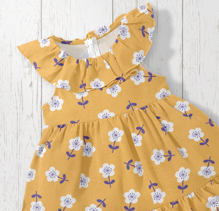 cute flower fabric yellow