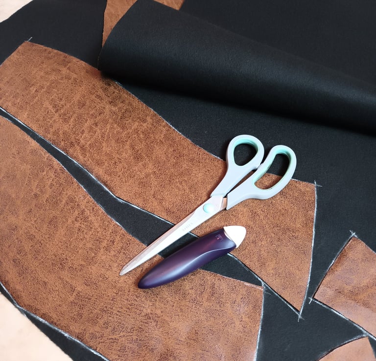 mark and sew artificial leather similar like fabric