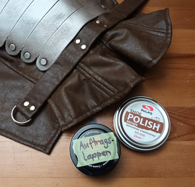 faux leather with shoe polish