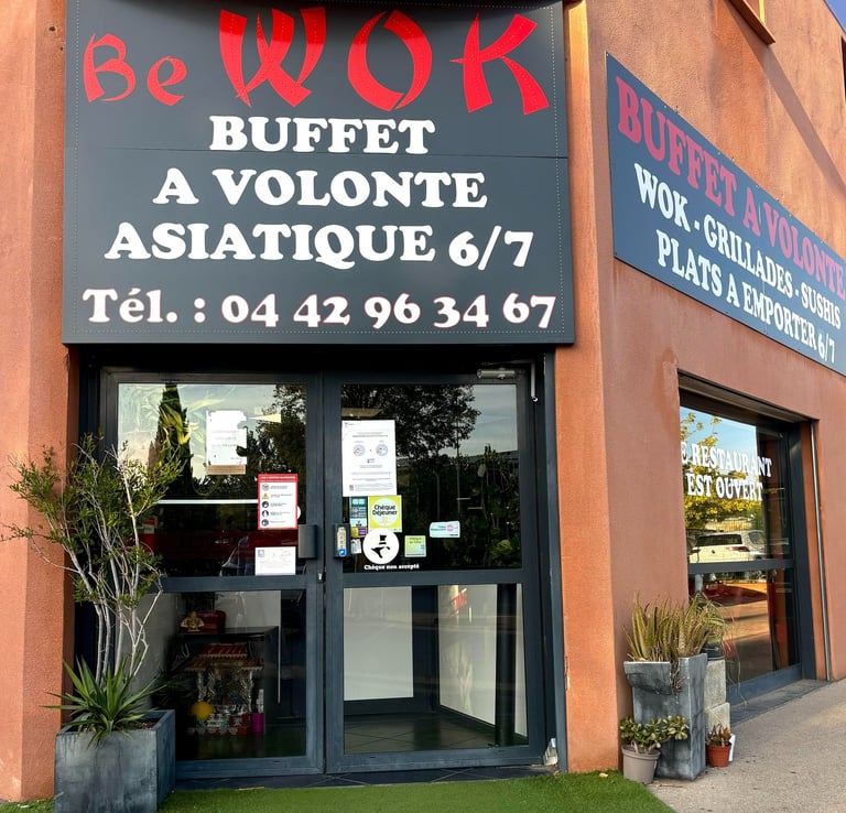 a restaurant with a sign that says bewook buffet