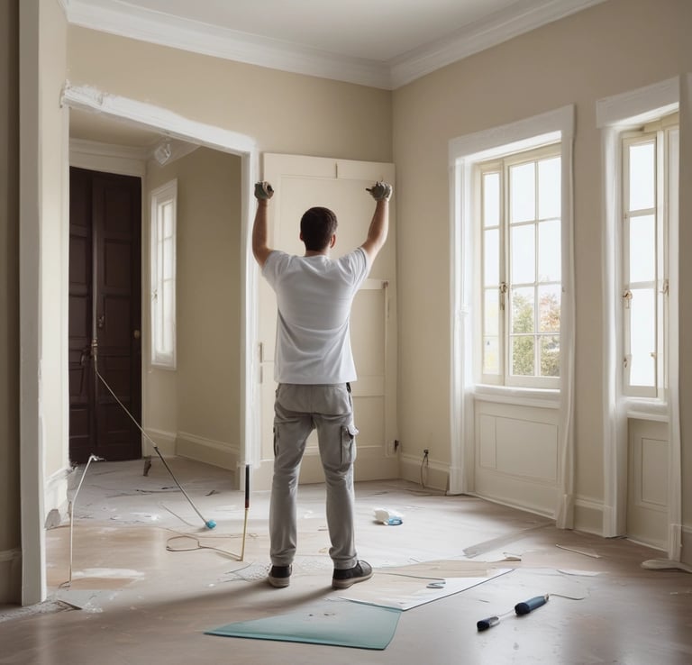 An intricate network of blue pipes and valves is mounted against a tiled wall. Numerous pressure gauges are attached at intervals, providing a detailed and complex arrangement. Each pipe is carefully connected, and there are various fittings and connections visible.