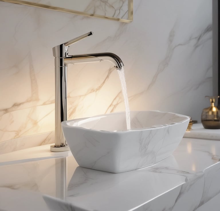 The image features an open laptop displaying an online shopping website. The screen shows various t-shirts with artistic designs, priced in euros. The setting appears to be in a cafe or a relaxed workspace, with blurred figures and warm lighting in the background.