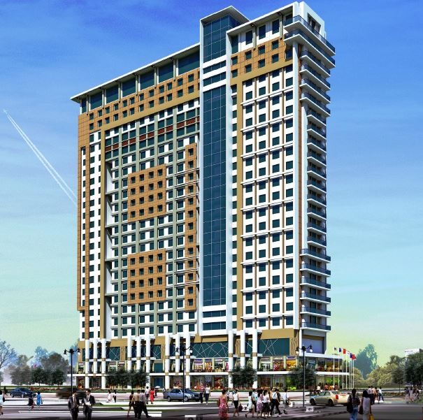a tall building with a tall tower in the middle of it | High Life 2, Greater Noida West