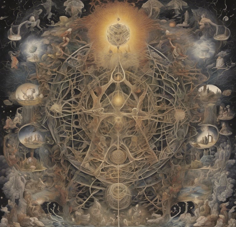 a painting of a large, intricately detailed artwork